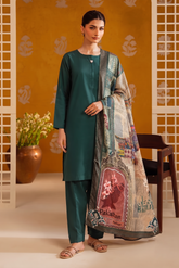 03 Pcs Printed Lawn Stitched Suit (Azaadi Collection)