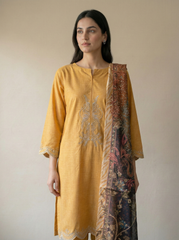 NSM 3 pcs Lawn Digital Embroidered