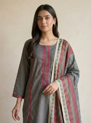 NSM 3 pcs Lawn Digital Embroidered