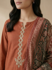 NSM 3 pcs Lawn Digital Embroidered