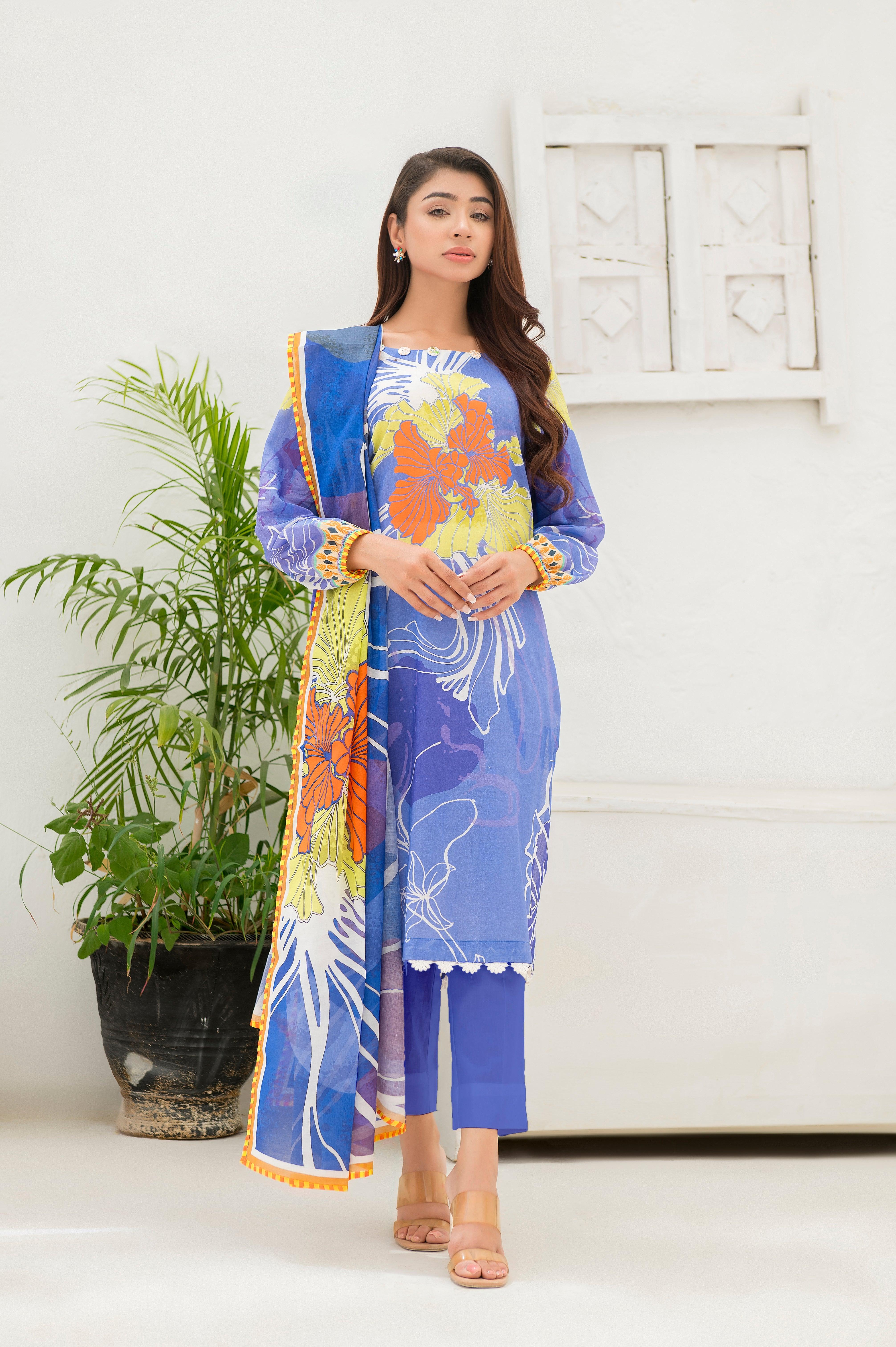 3pc Lawn (UnStitched) - populartextile