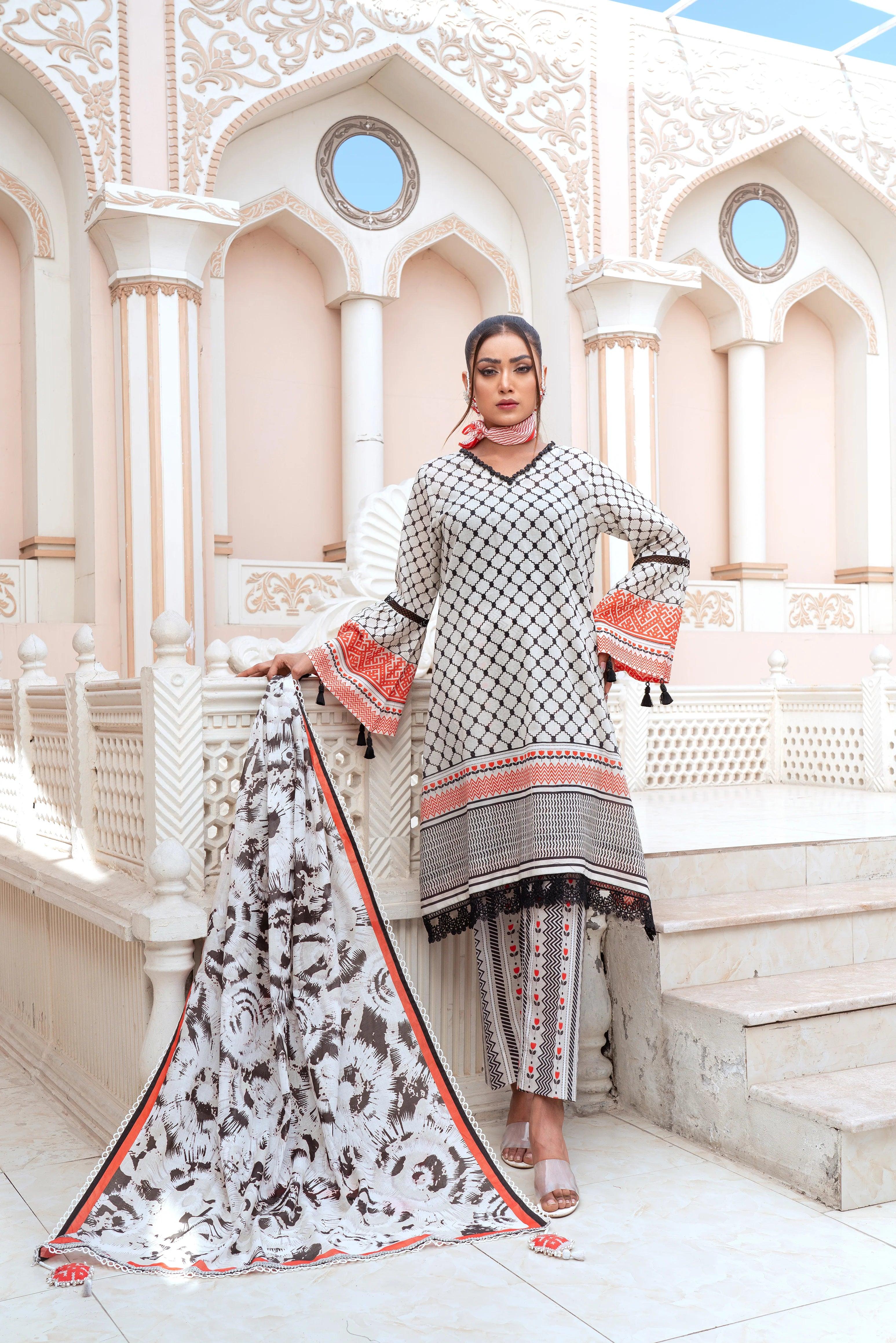 NSM Lawn 3pc (UnStitched) - populartextile