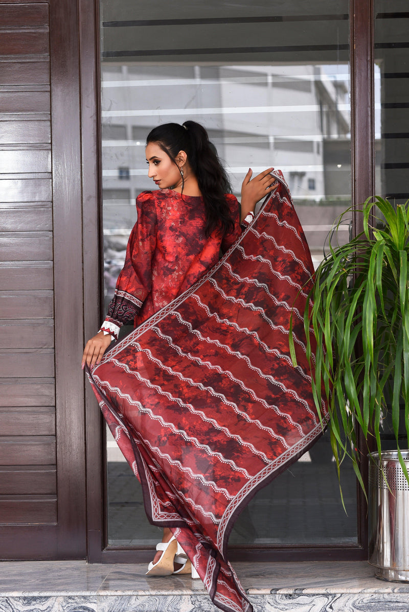 Rs 10990 M prints lawn Emb 3pc new launch ( 10A)