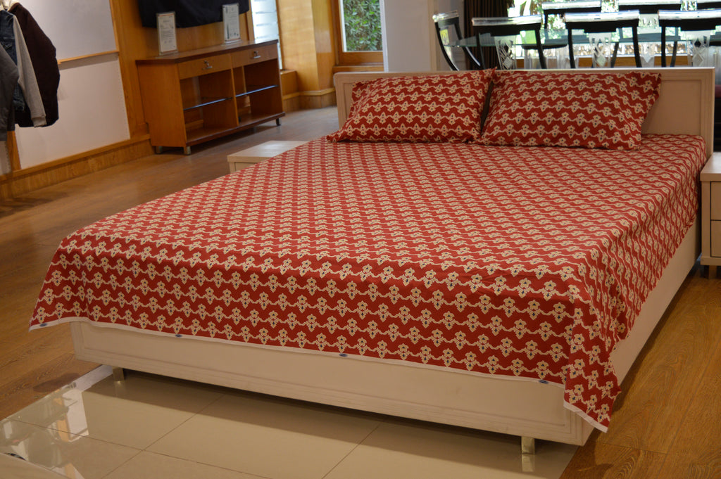 DOUBLE BED SHEET RED