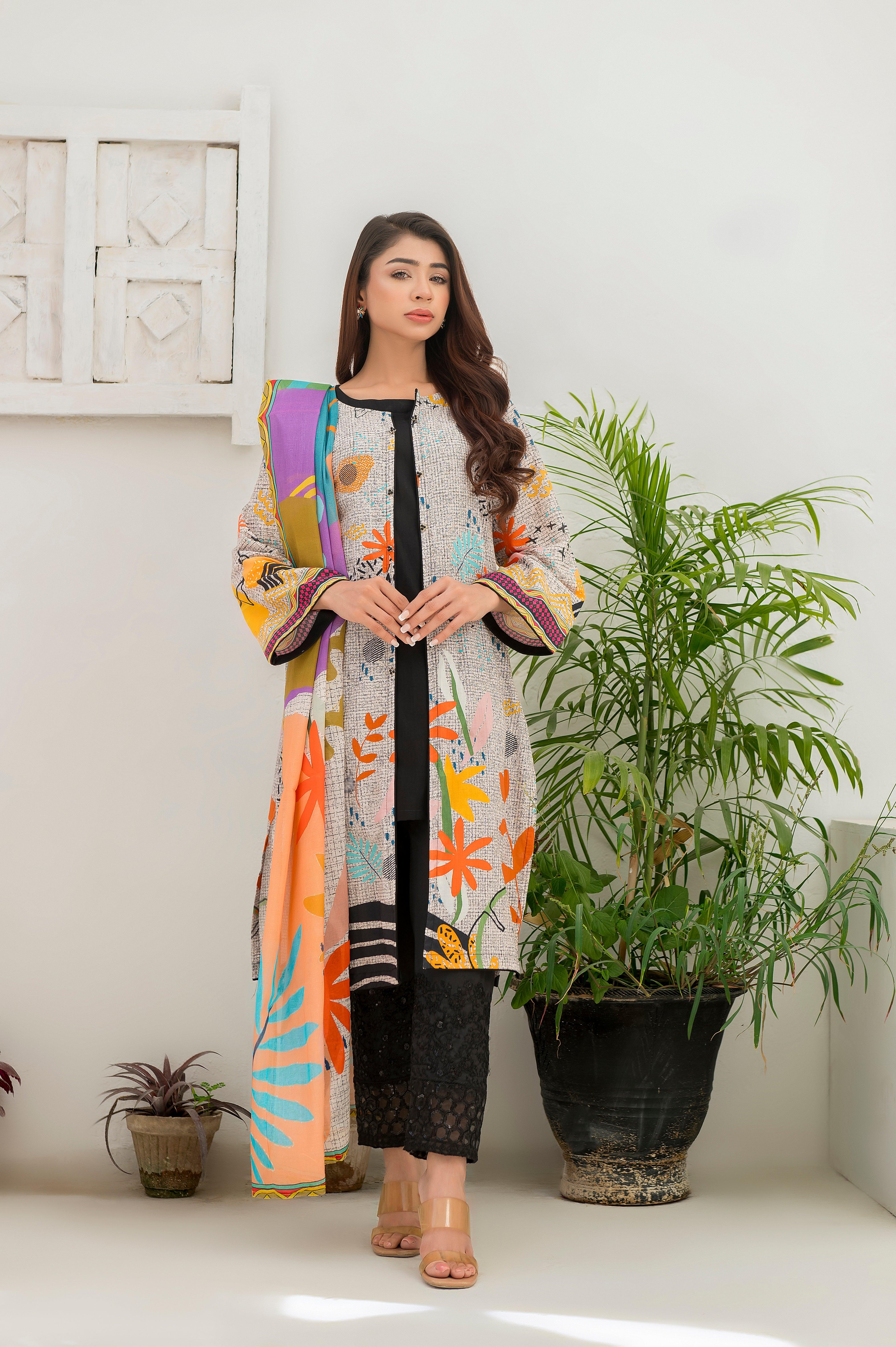3pc Lawn (UnStitched) - populartextile