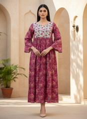 NSM Printed Lawn Frock (Stitched)