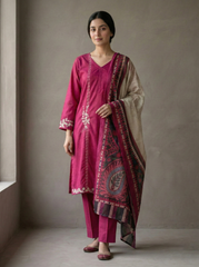 NSM 3 pcs Lawn Digital Embroidered (Stitched)